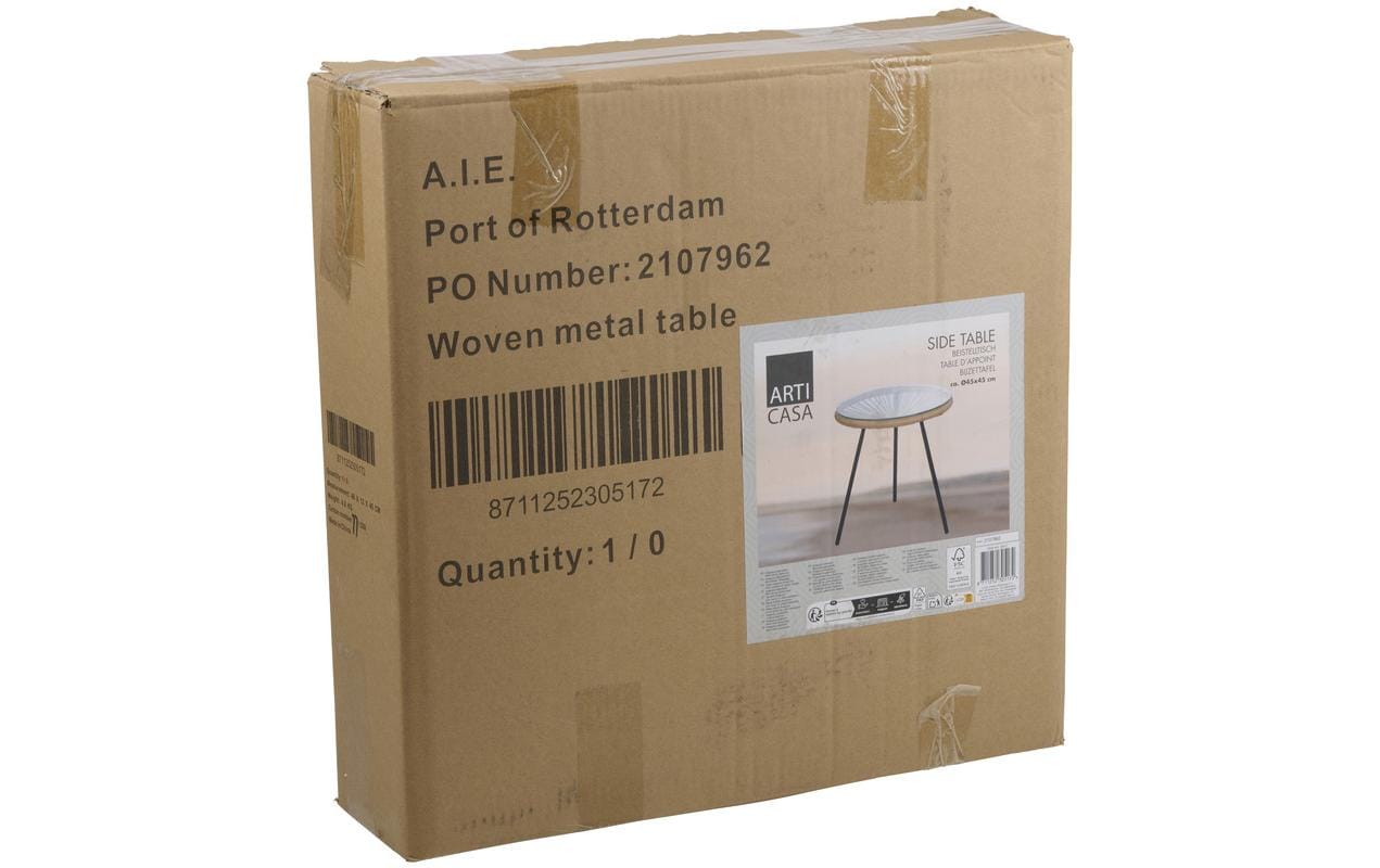 Arti Casa Tisch – Ø 45 × H 47 cm – Metall, Beige