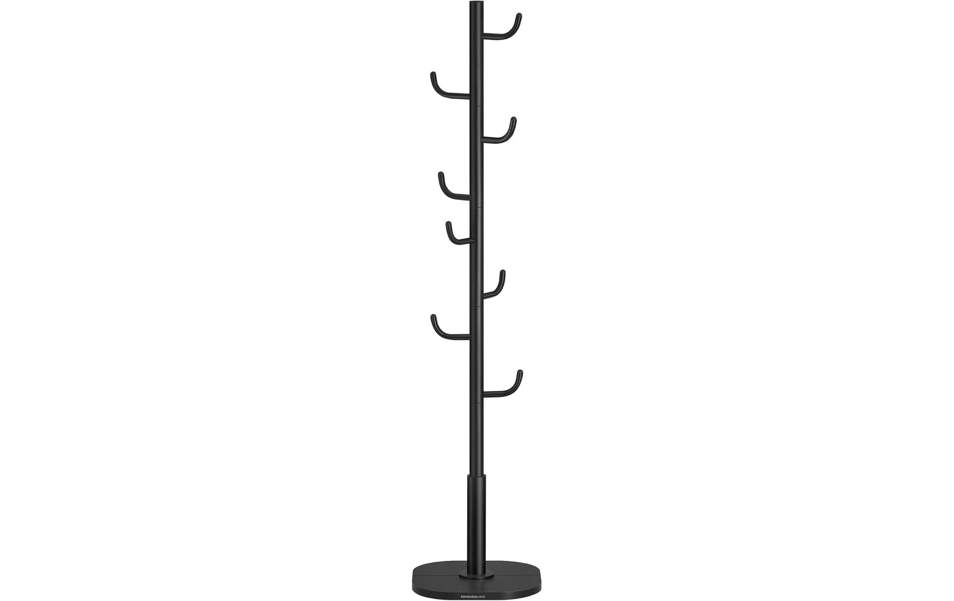 Songmics Garderobenständer – 8 Haken, Stahl/MDF, Schwarz, Ø 40 × 175,3 cm