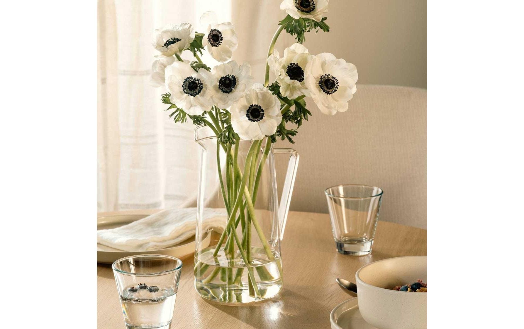 LEONARDO Krug Giorno – 1,8 l, Ø 12,0 cm, H 22,1 cm, Glas, Transparent, spülmaschinenfest