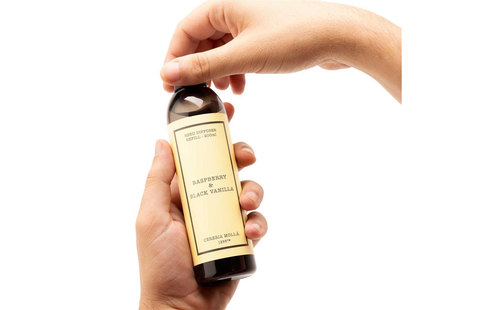Cerería mollá Nachfüllung für Duftstäbchen, Himbeere & Schwarze Vanille, 200 ml