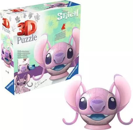 Ravensburger 3D Puzzle Disney Stitch (Angel) – 72 Teile – Ø 22,2 cm – Pappe/Kunststoff – FSC – ab 6 Jahren