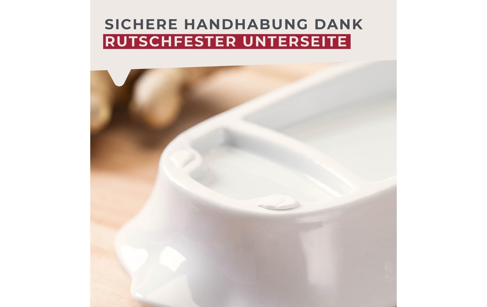 Fackelmann Küchenreibe 15,3 × 8,3 × 3 cm, Keramik, Weiss