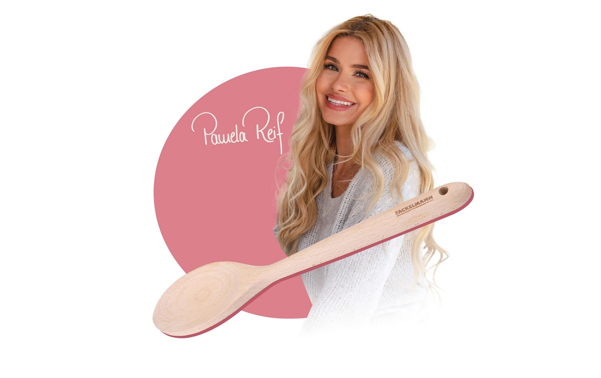 Fackelmann Pamela Reif – Kochlöffel, 28 × 6,2 × 2 cm, Buchenholz, Hellbraun