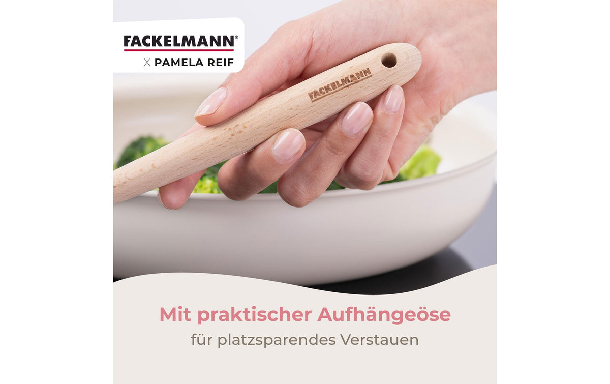 Fackelmann Pamela Reif – Kochlöffel, 28 × 6,2 × 2 cm, Buchenholz, Hellbraun