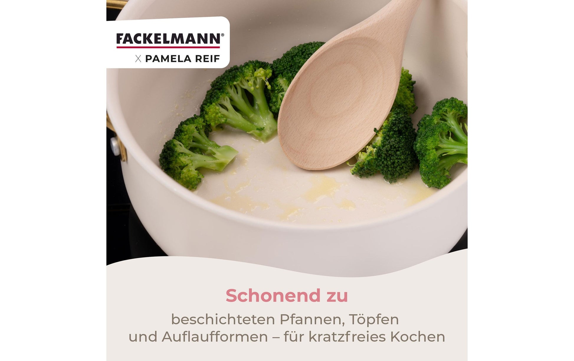 Fackelmann Pamela Reif – Kochlöffel, 28 × 6,2 × 2 cm, Buchenholz, Hellbraun