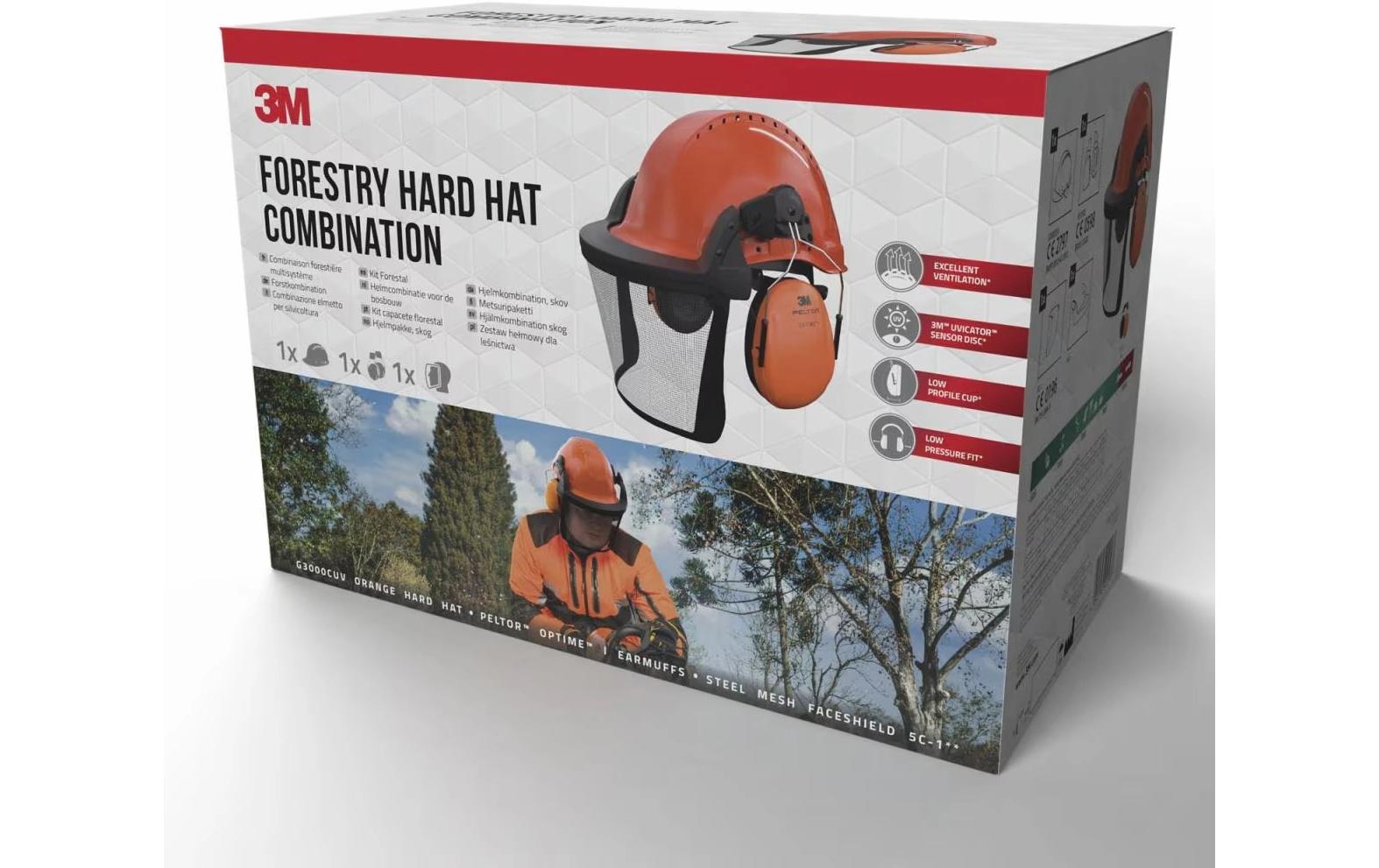 Command Schutzhelm-Kombi-Set G3000CUVFORESTC1 – Orange, 53–62 cm