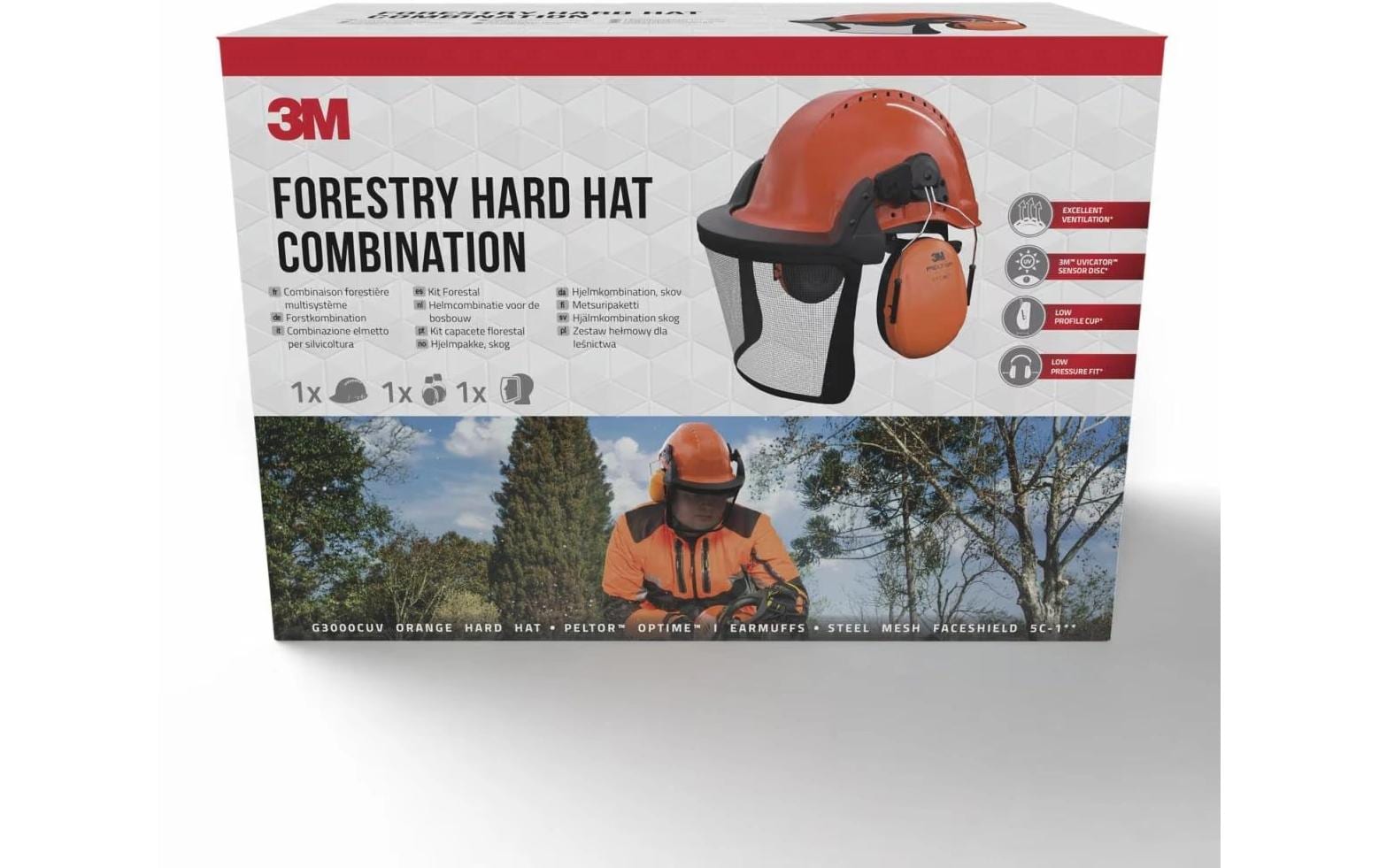 Command Schutzhelm-Kombi-Set G3000CUVFORESTC1 – Orange, 53–62 cm