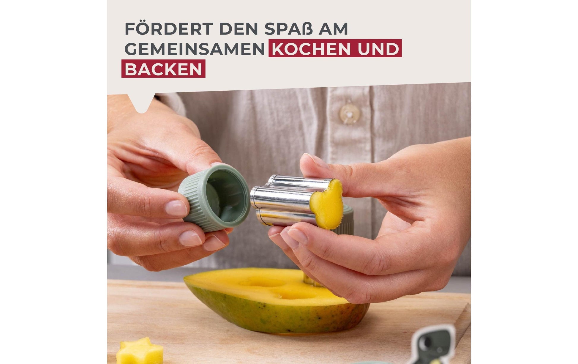 Fackelmann Gemüseausstecher 9-teilig, Edelstahl 18/0/Kunststoff, Graugrün