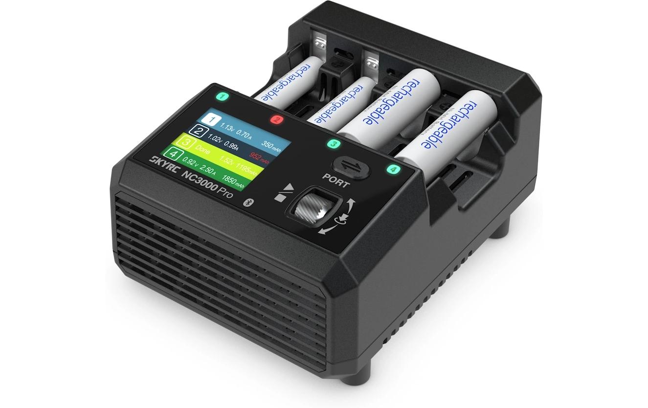 SkyRC NC3000 Batterieladegerät 4× – für AA/AAA (NiMH/NiCd) – 3 A Ladestrom, 22 W, Display