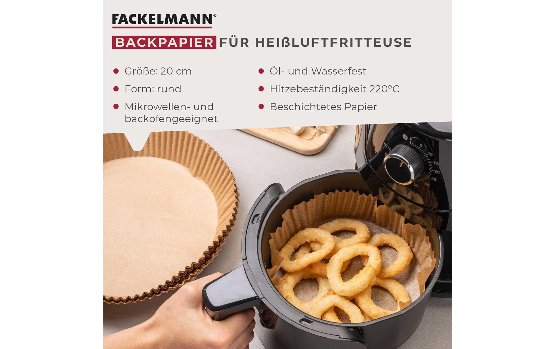 Fackelmann Backpapier Ø 20 cm × 4,5 cm, 40 Stk.