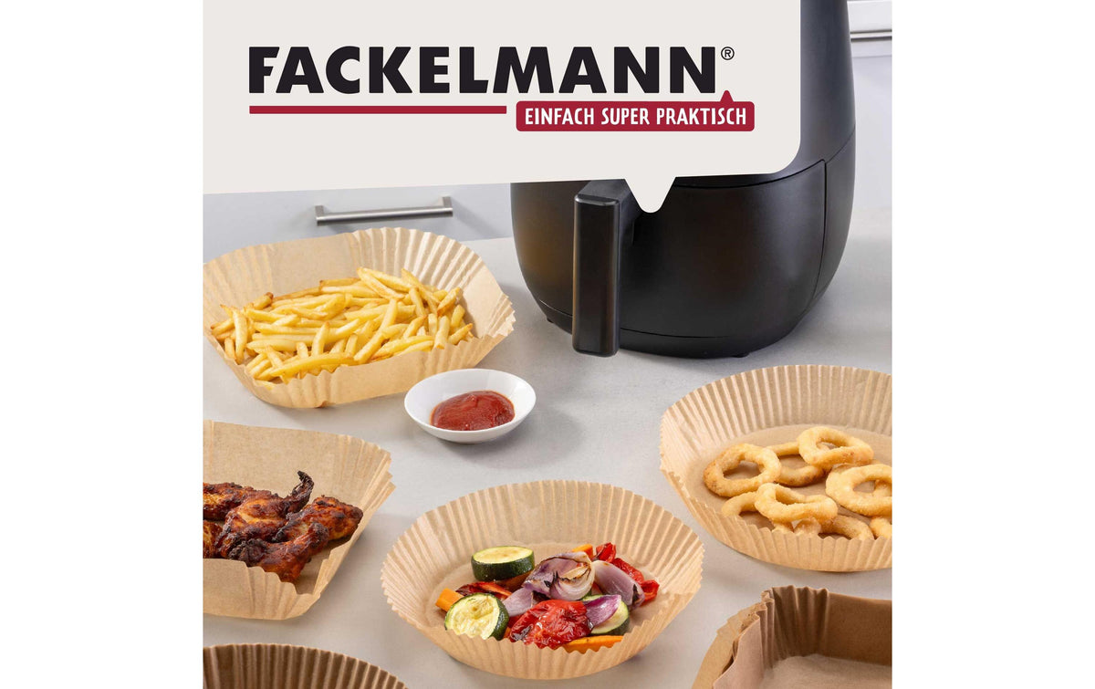 Fackelmann Backpapier-Schalen für Heissluftfritteusen – Ø 16 cm, 40 Stk.