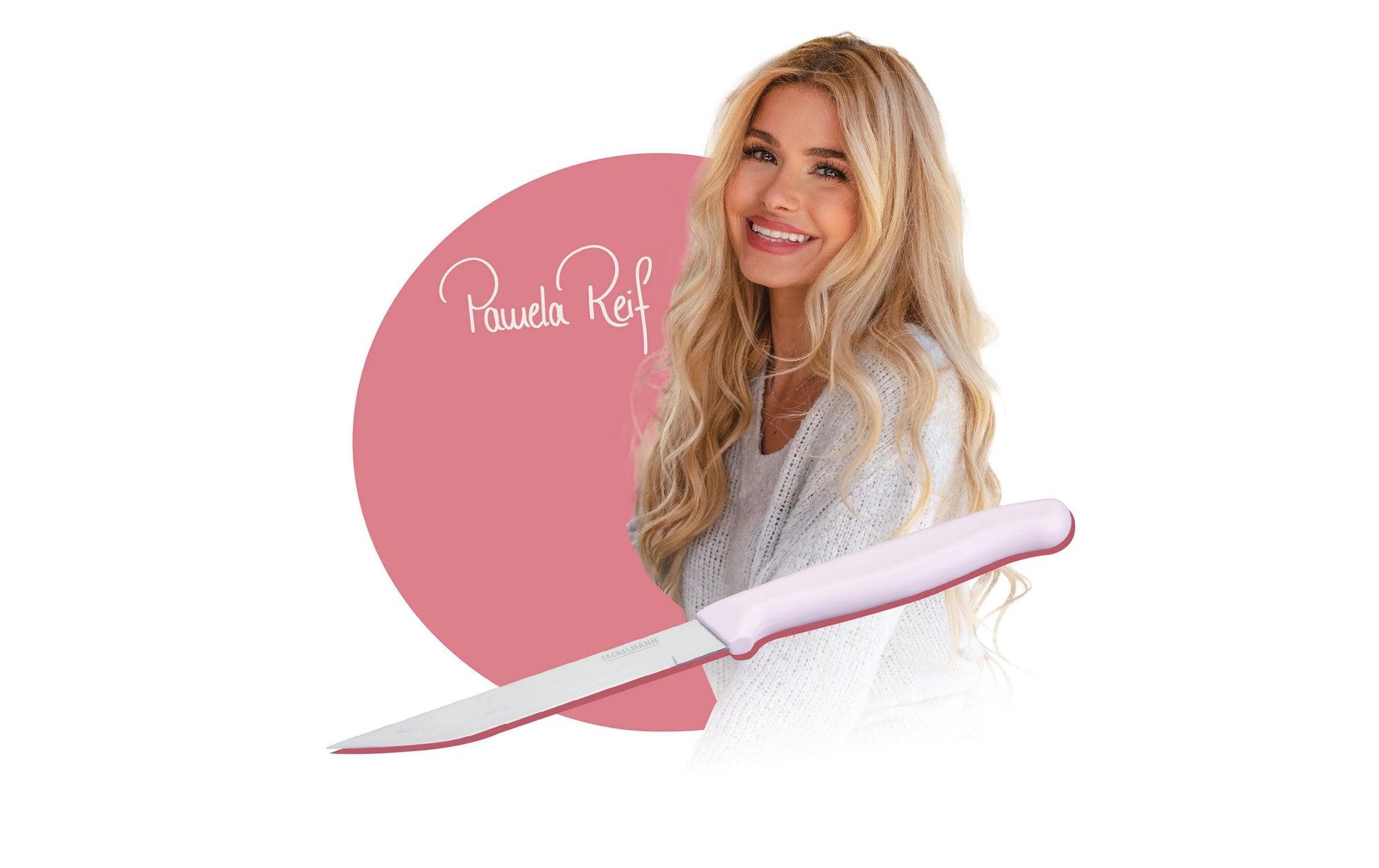 Fackelmann Universalmesser 18,5 cm, Edelstahl/Kunststoff, Rosa