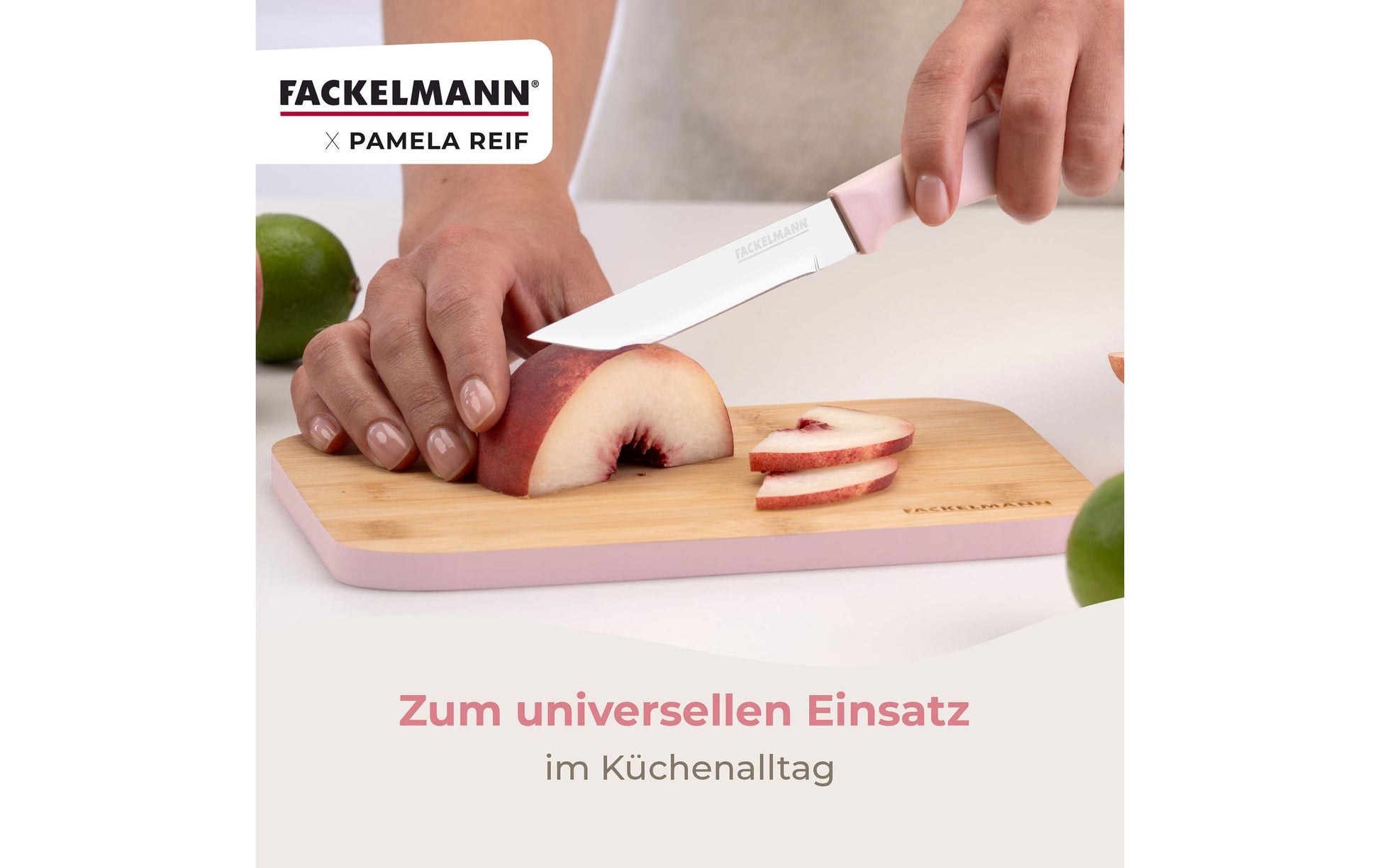 Fackelmann Universalmesser 18,5 cm, Edelstahl/Kunststoff, Rosa