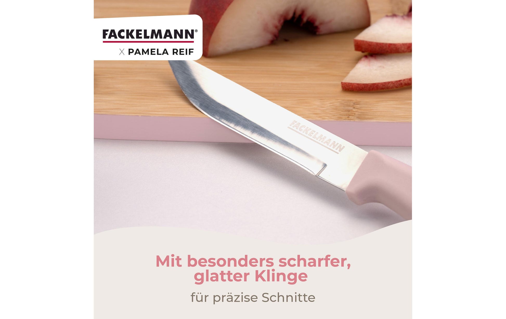 Fackelmann Universalmesser 18,5 cm, Edelstahl/Kunststoff, Rosa