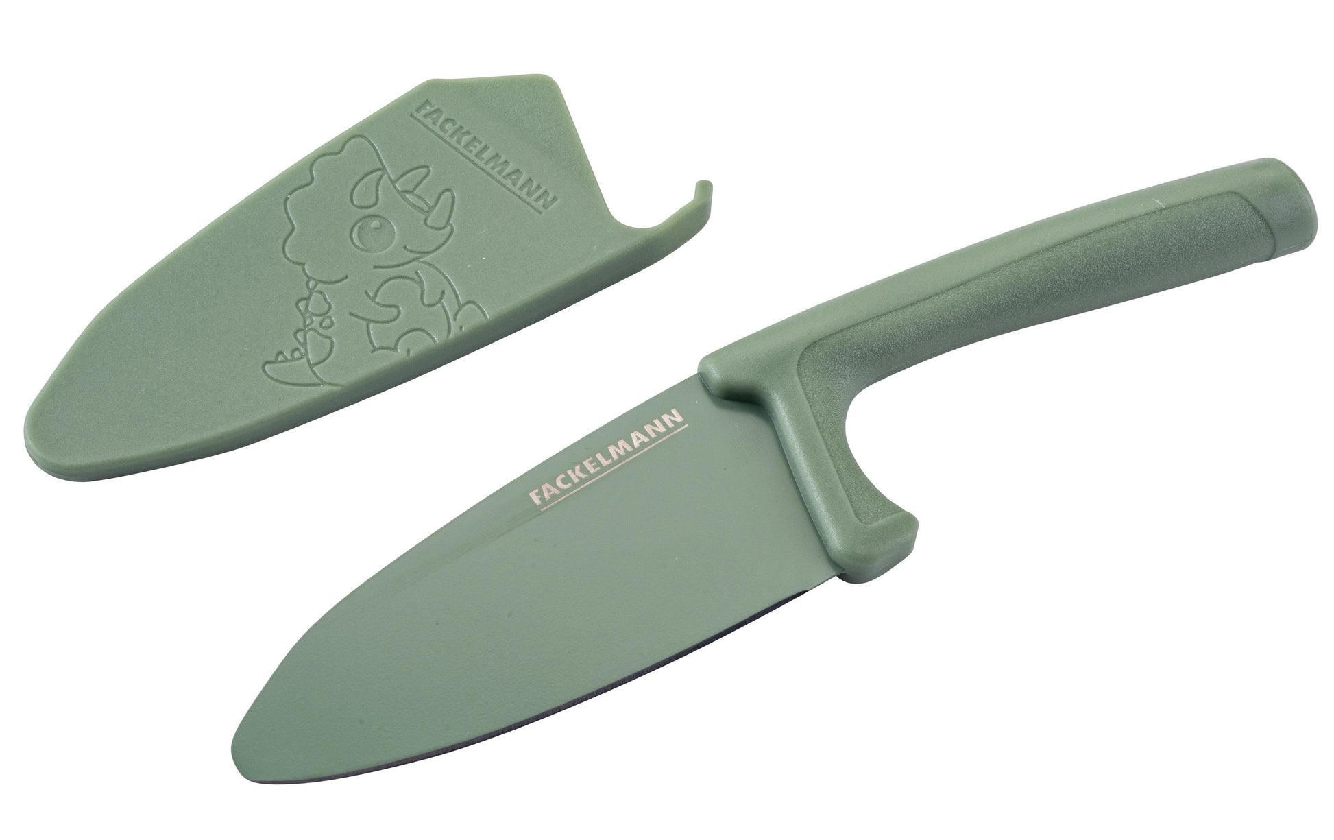 Fackelmann MiniCooking – Kinderkochmesser 9,3 cm, Edelstahl, Kunststoffgriff, grün, mit Klingenschutz