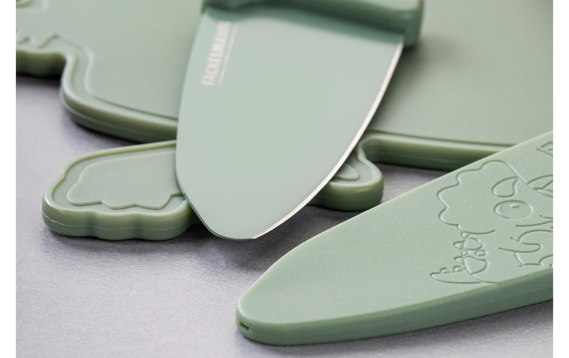 Fackelmann MiniCooking – Kinderkochmesser 9,3 cm, Edelstahl, Kunststoffgriff, grün, mit Klingenschutz