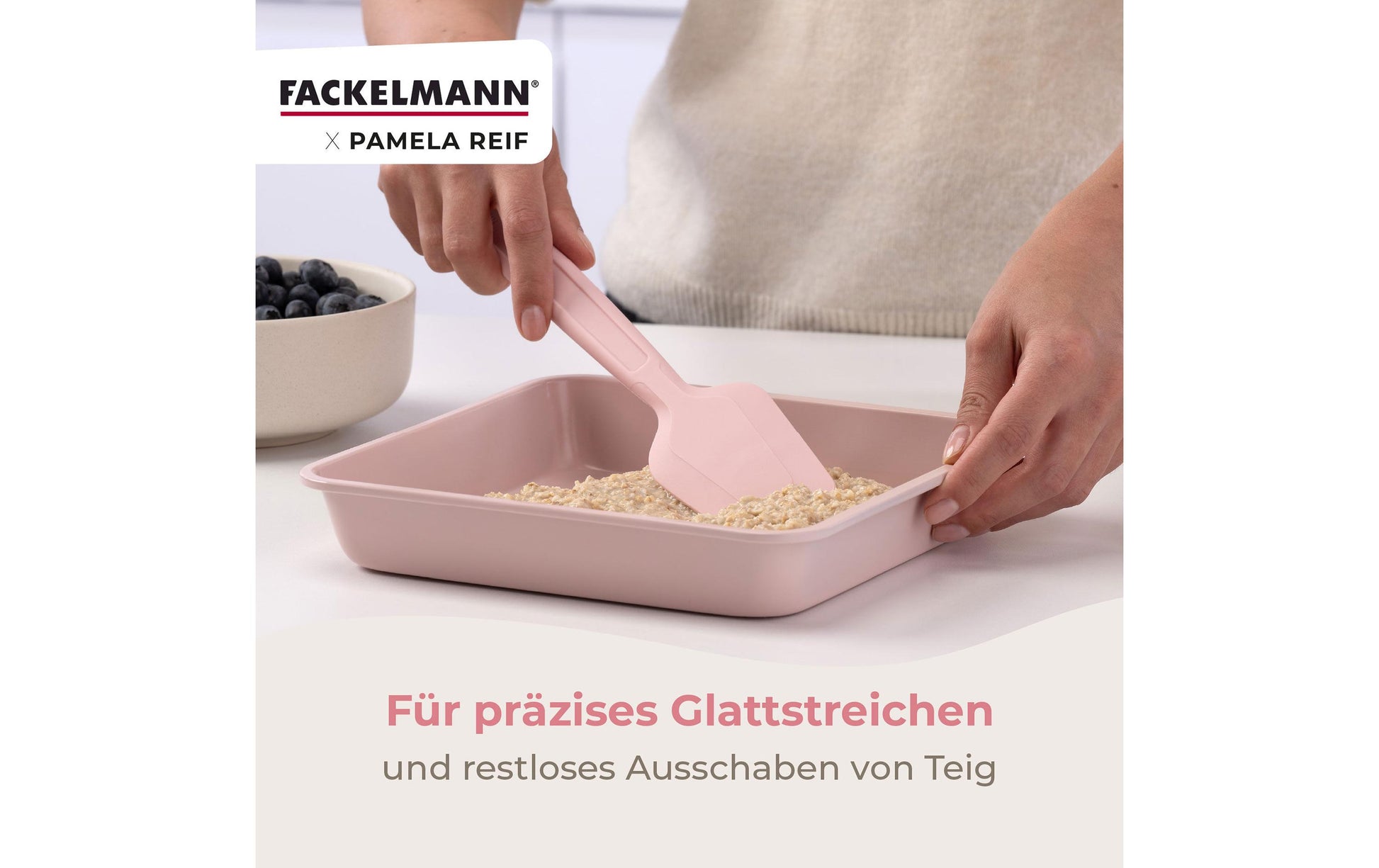Fackelmann Teigschaber 5,8 × 28 × 1 cm, Silikon, Rosa, spülmaschinenfest