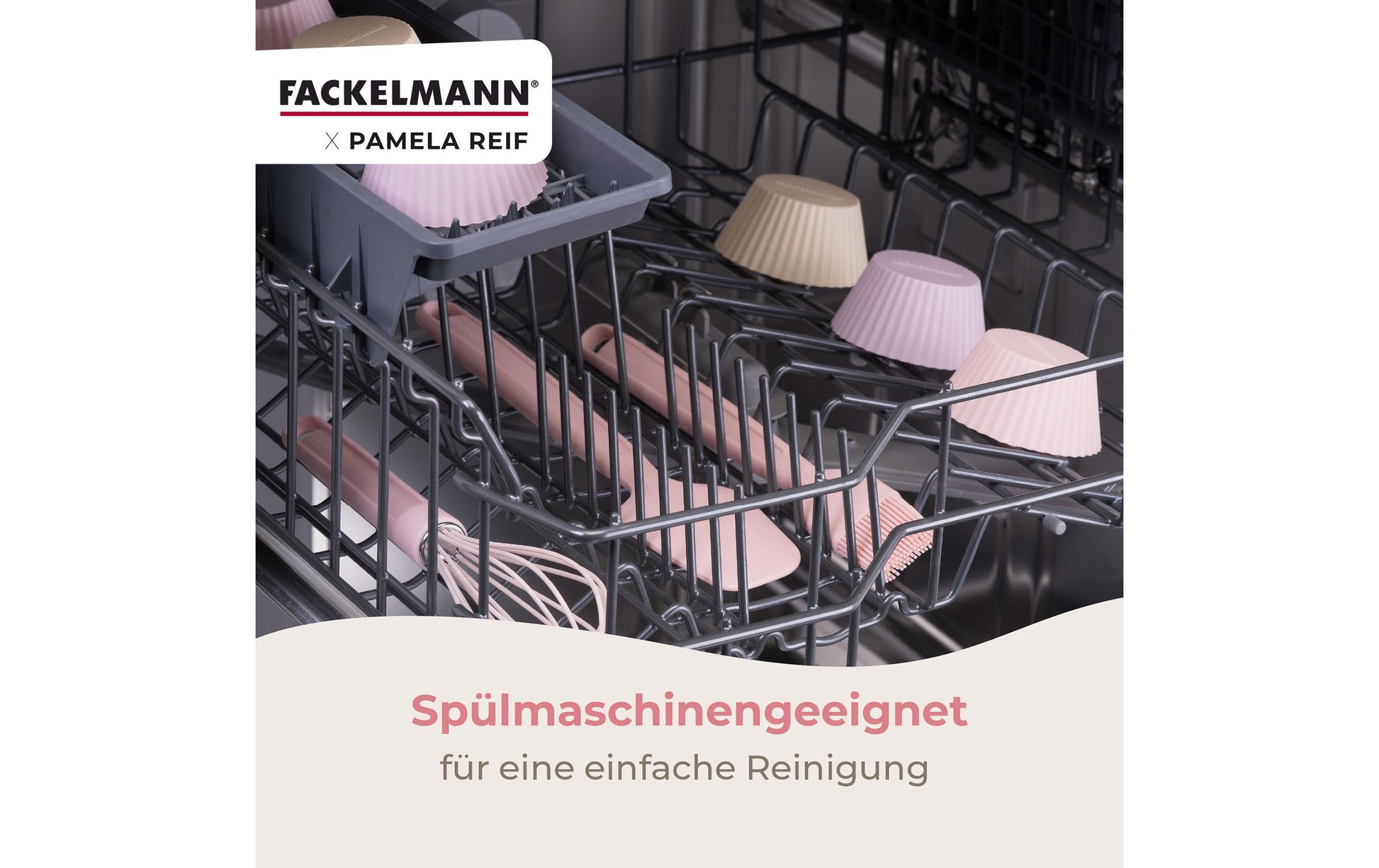 Fackelmann Teigschaber 5,8 × 28 × 1 cm, Silikon, Rosa, spülmaschinenfest