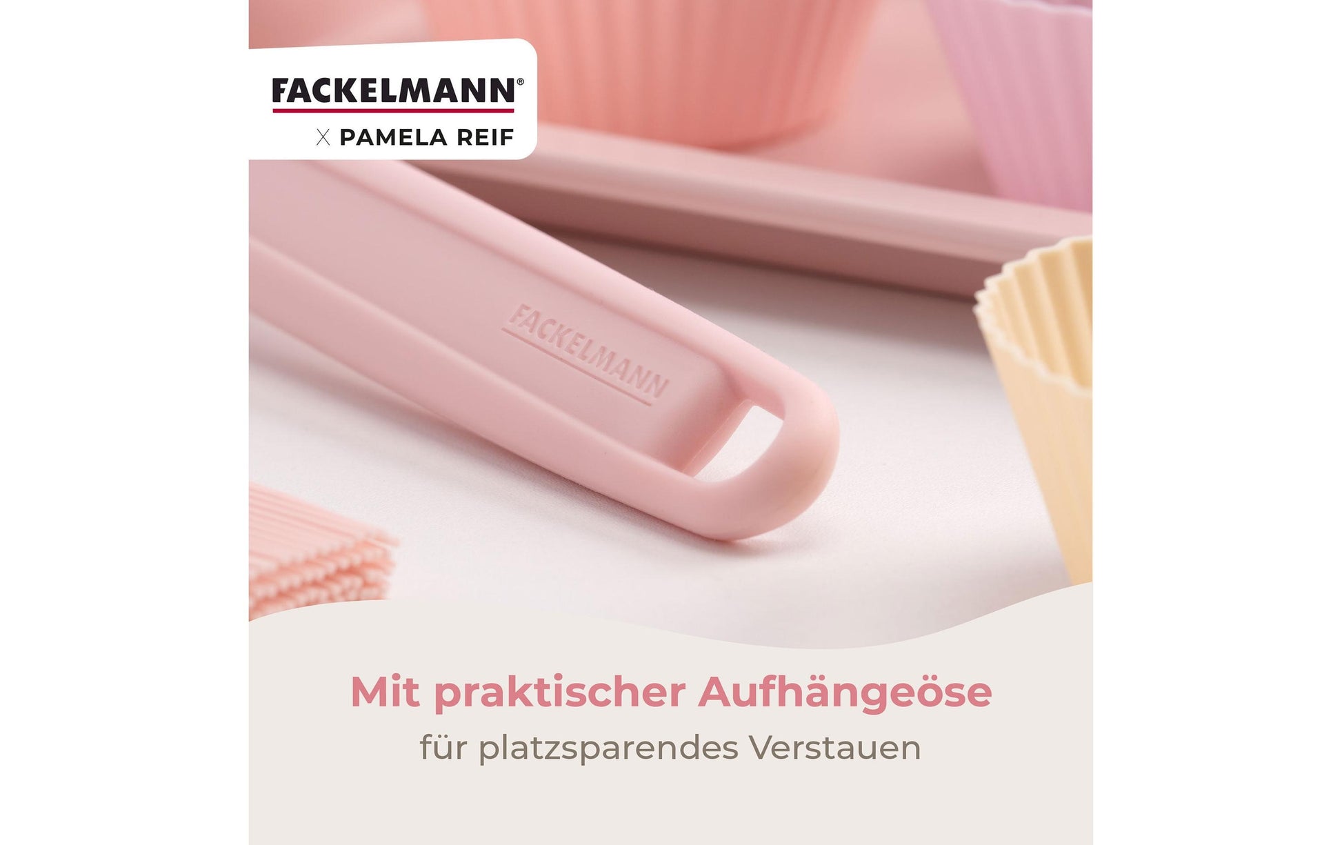 Fackelmann Teigschaber 5,8 × 28 × 1 cm, Silikon, Rosa, spülmaschinenfest