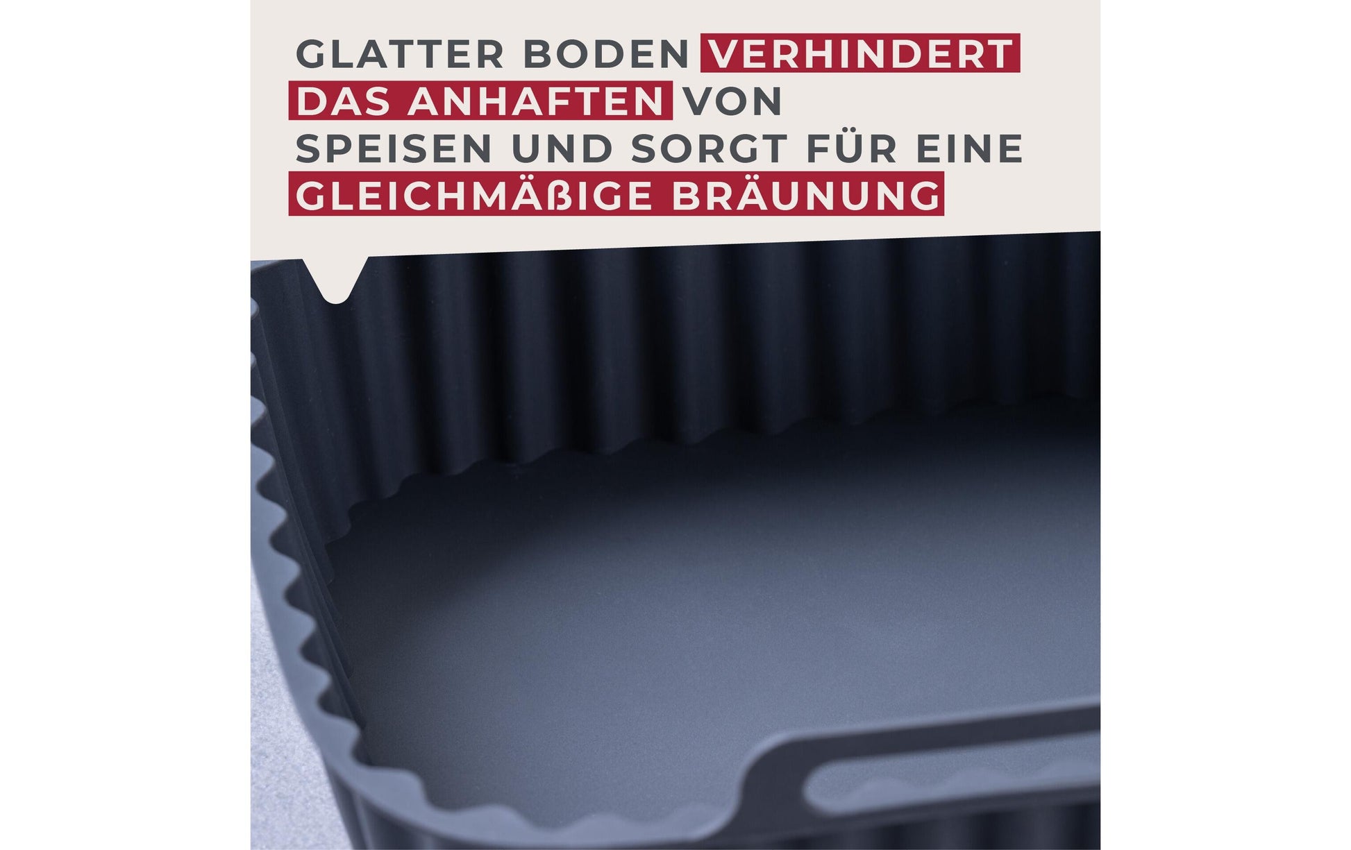 Fackelmann Silikonform für Heissluftfritteusen – 15 × 15 × 5 cm, Silikon, Grau