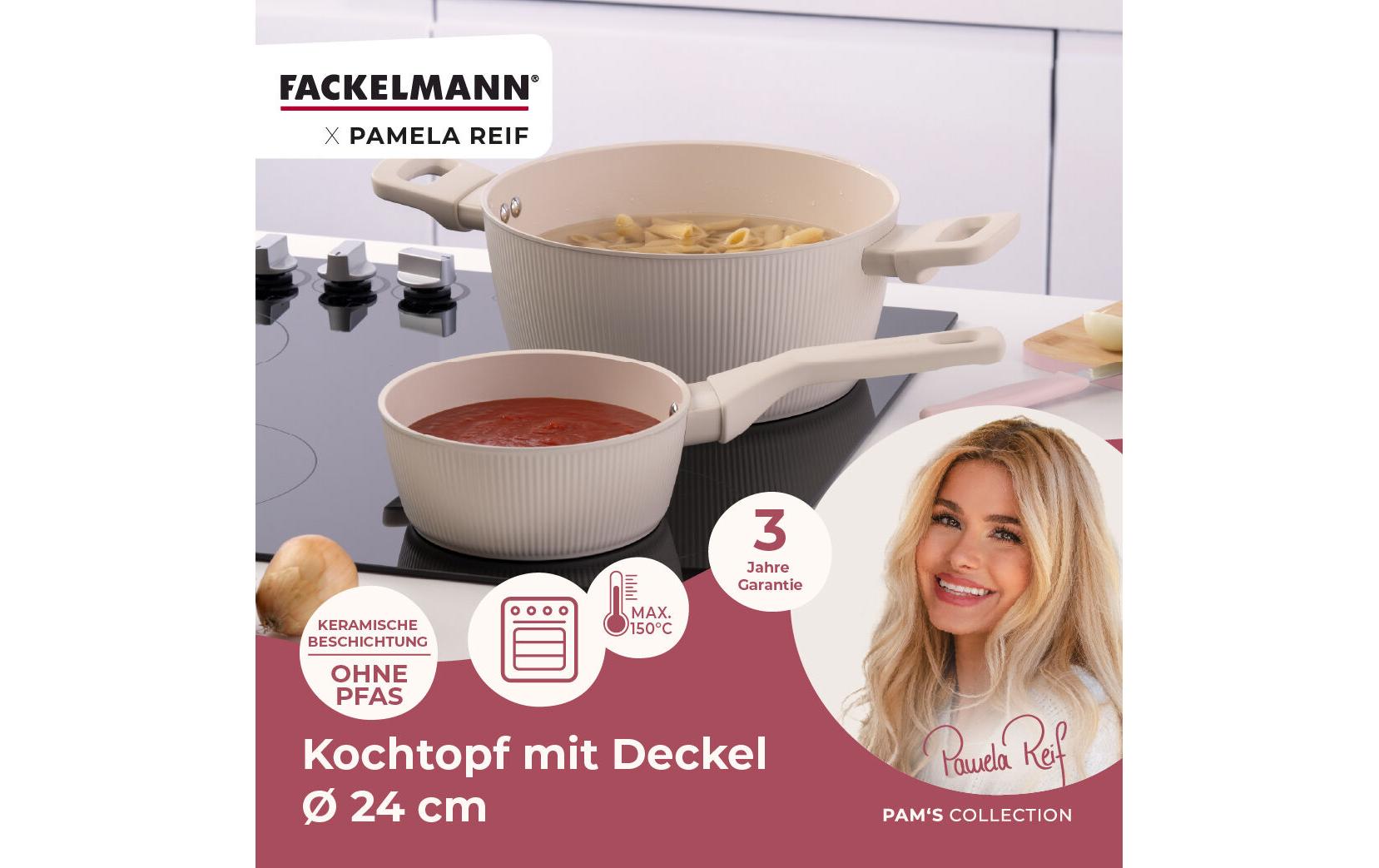Fackelmann Kochtopf – 5,2 l, Ø 24 cm, Recycling-Aluminium, für Induktion, Gas, Glaskeramik und mehr