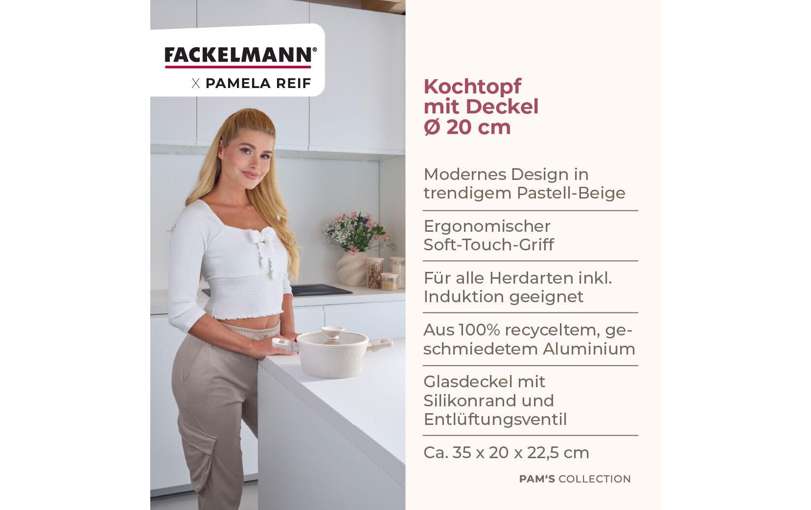 Fackelmann Kochtopf – 2,5 l, Ø 20 cm, Aluminium, für Induktion, Gas, Glaskeramik und mehr