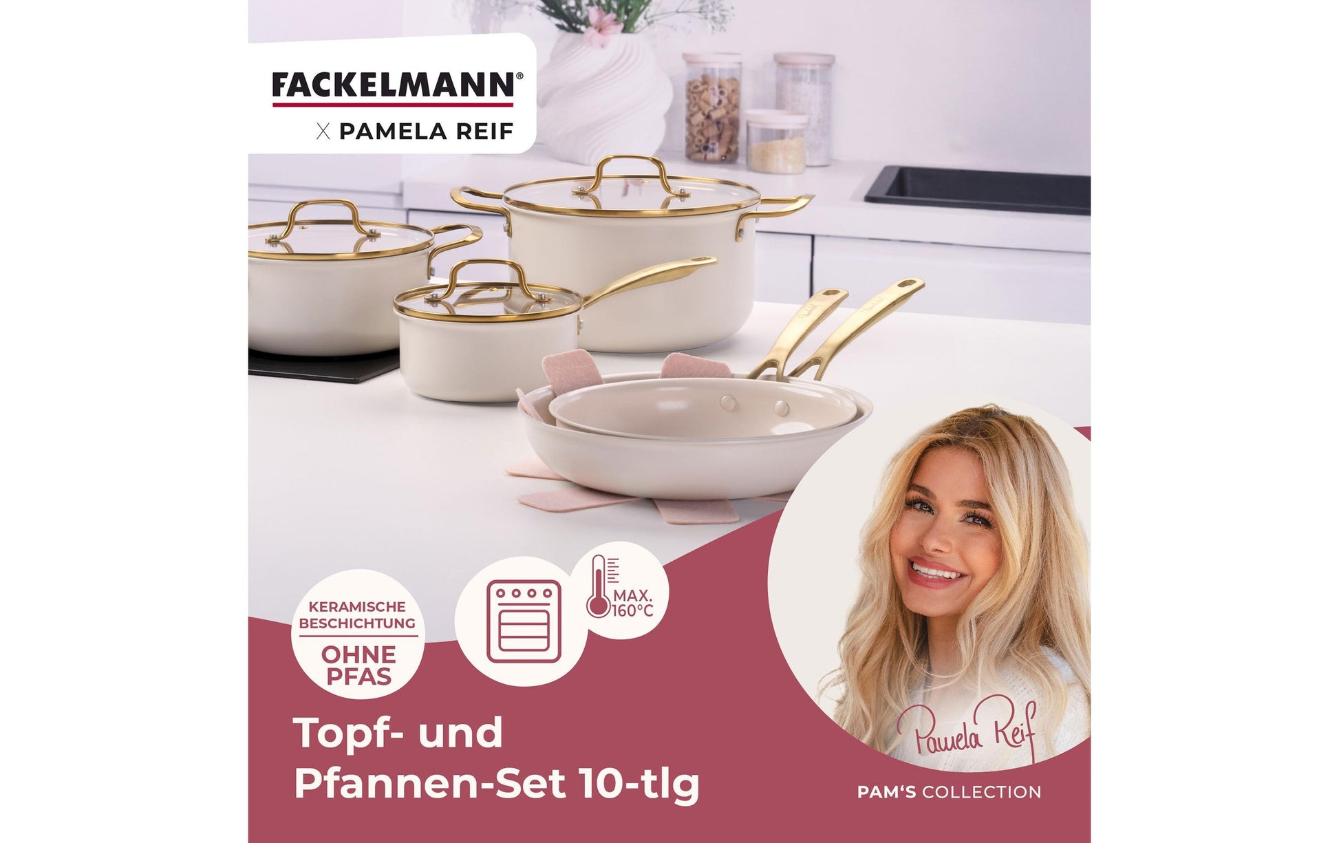Fackelmann Kochtopf – 1 l, Aluminium, Keramikbeschichtung, für Induktion, Gas, Glaskeramik u. a.