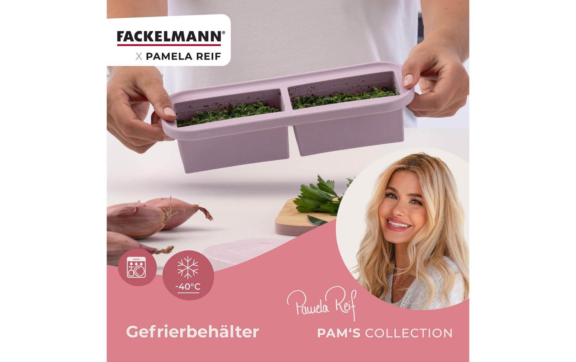 Fackelmann Vorratsdose 500 ml, 26 × 10,3 × 6,1 cm, Polypropylen (PP)/Silikon, Lavendel