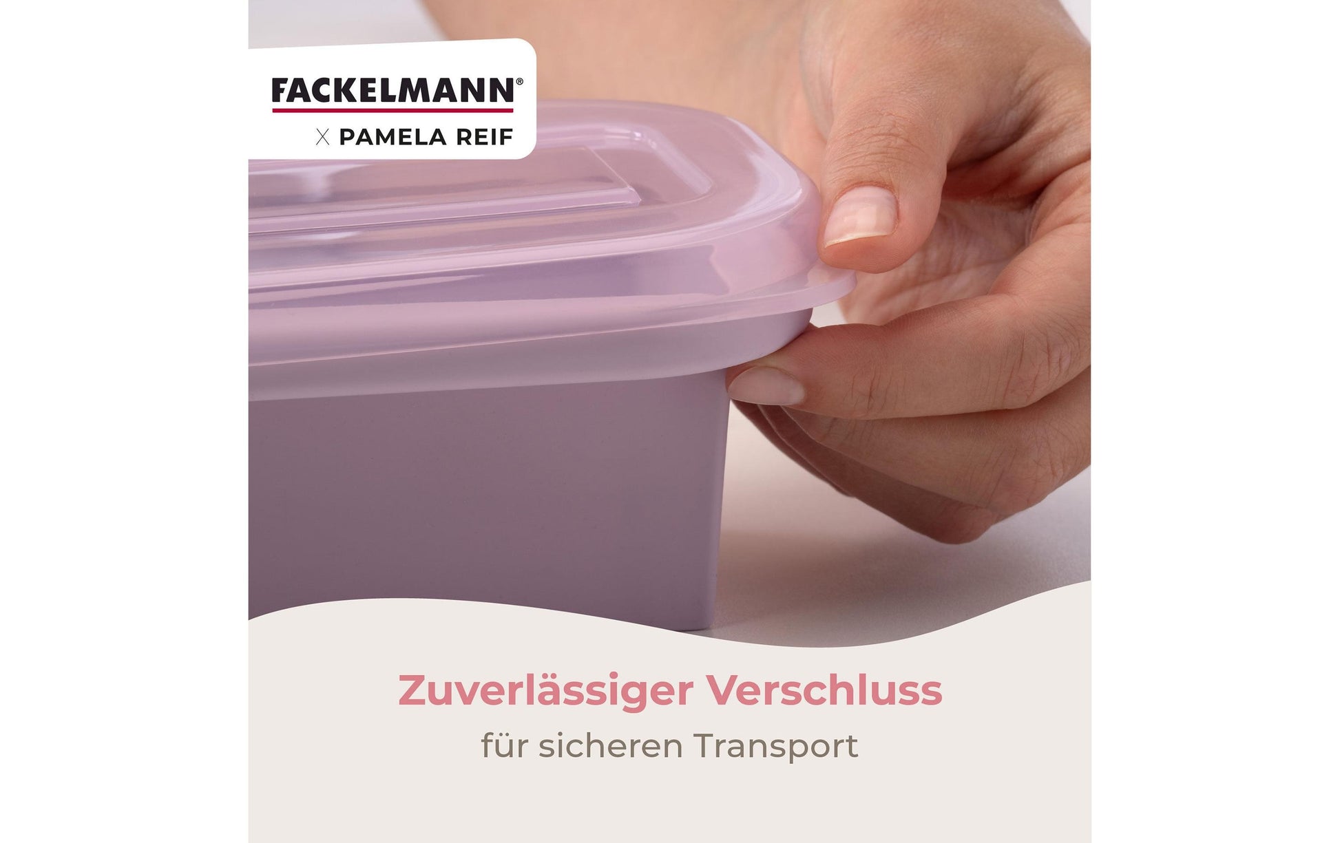 Fackelmann Vorratsdose 500 ml, 26 × 10,3 × 6,1 cm, Polypropylen (PP)/Silikon, Lavendel