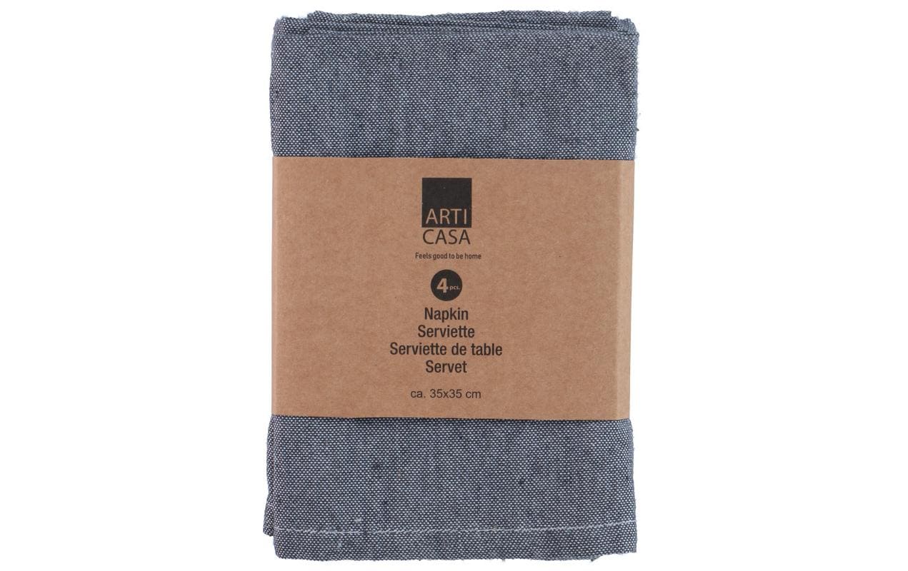 Arti casa Stoffserviette – Dunkelgrau – 35 × 35 cm, Baumwolle – 4er-Set