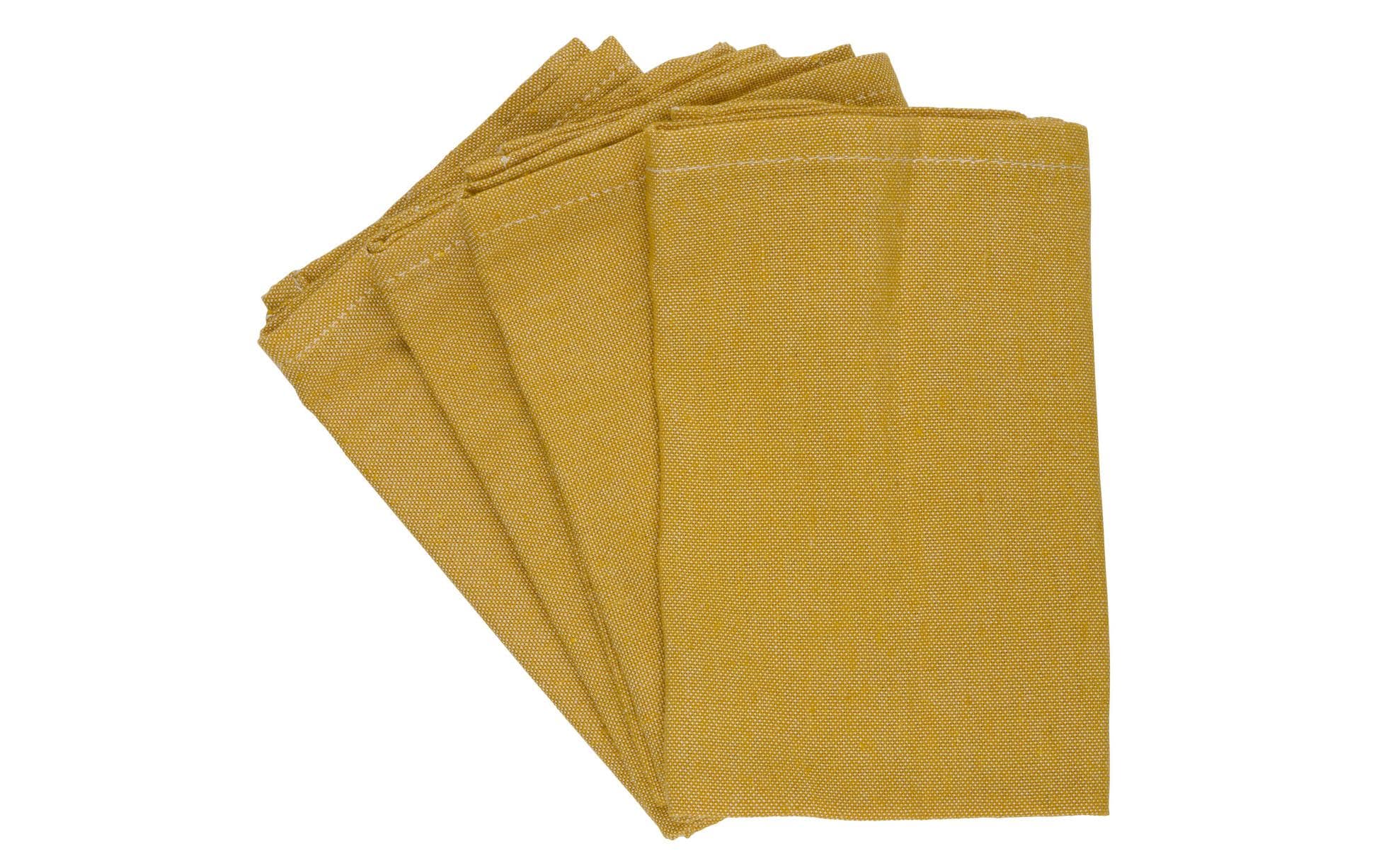 Arti casa Stoffserviette – Gelb – 35 × 35 cm, Baumwolle – 4er-Set