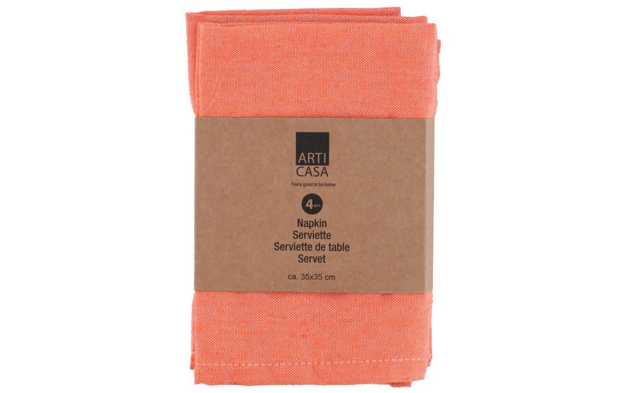 Arti Casa Stoffserviette – orange – 35 × 35 cm, Baumwolle – 4er-Set