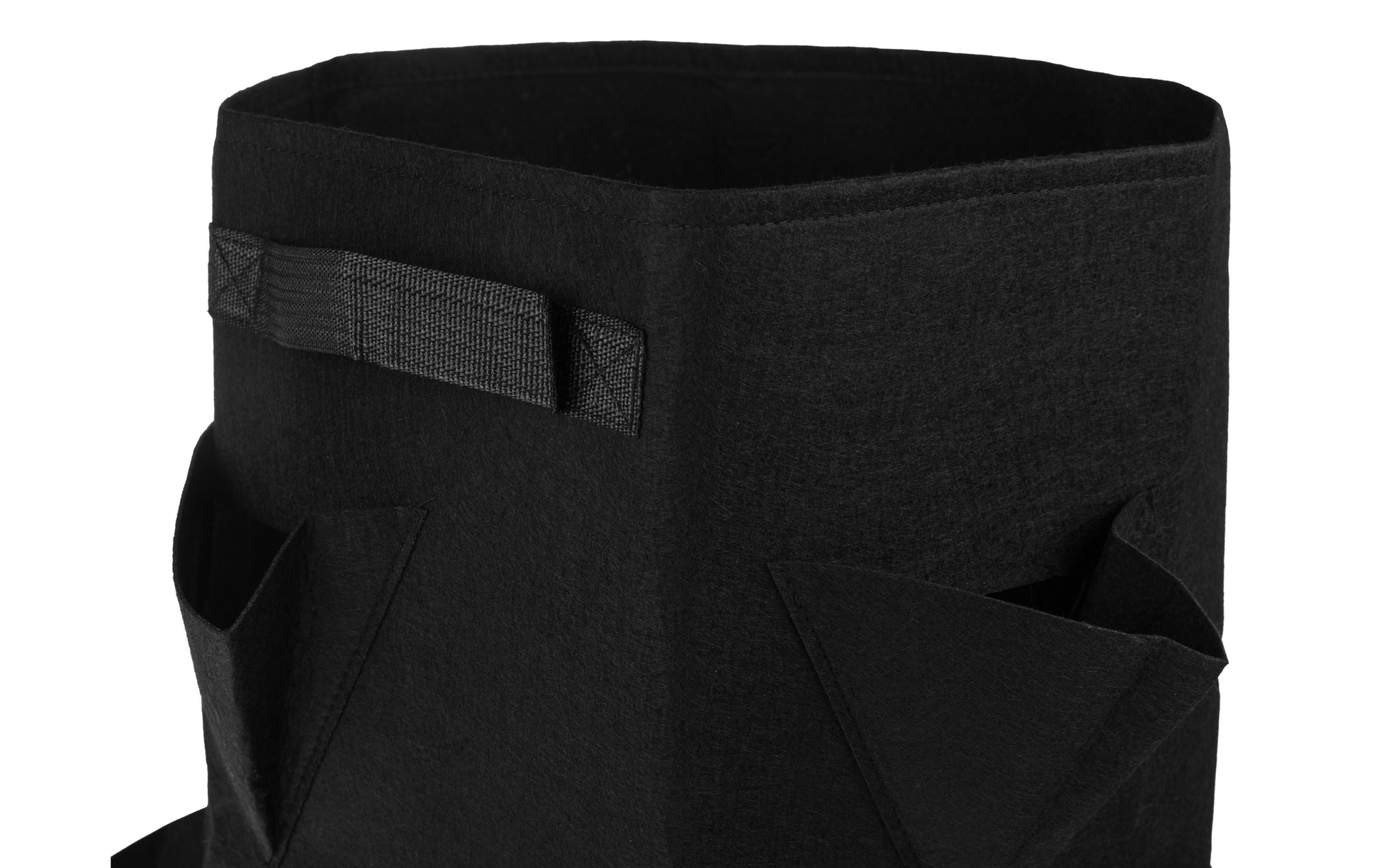 Struct Pflanzentasche Erdbeeren – Ø 35 × 45 cm – Filz, Schwarz – 2-teilig