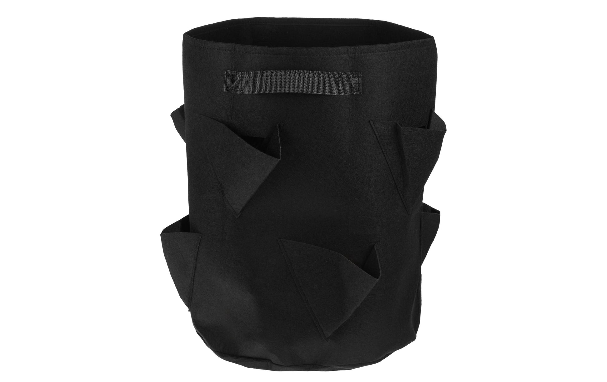 Struct Pflanzentasche Erdbeeren – Ø 35 × 45 cm – Filz, Schwarz – 2-teilig