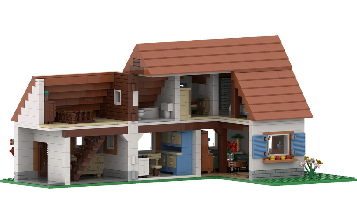 BRIXIES Plus Bauset Bauernhaus – 1122-teilig – 32 × 9 × 42 cm – ab 8 J. – ABS, mehrfarbig