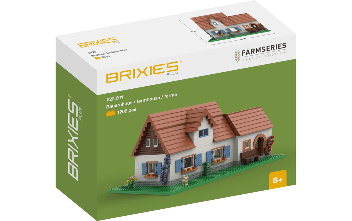 BRIXIES Plus Bauset Bauernhaus – 1122-teilig – 32 × 9 × 42 cm – ab 8 J. – ABS, mehrfarbig
