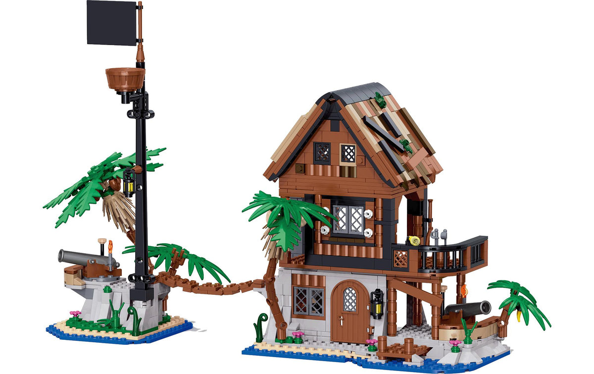 BRIXIES Plus 3D Puzzle Pirateninsel – 858 Teile – 48,5 × 29,5 × 21,3 cm – ab 8 Jahren – ABS – mehrfarbig