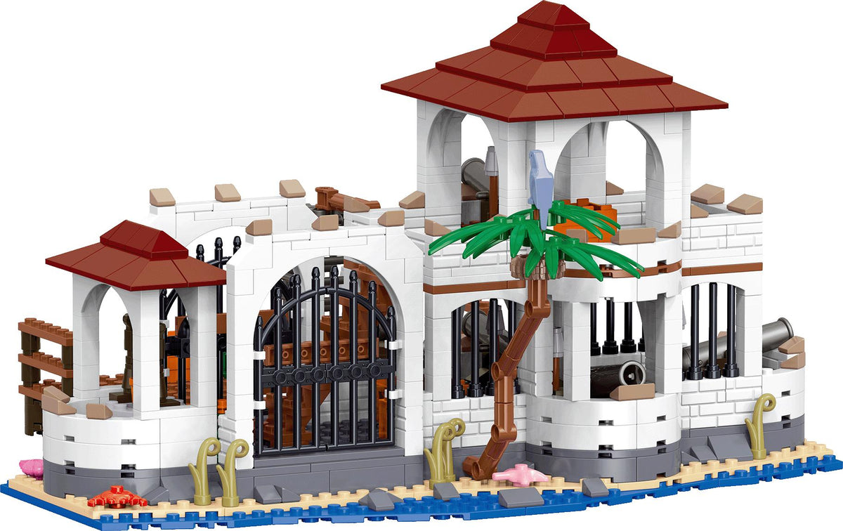 Brixies plus 3D Puzzle Insel mit Verlies – 731 Teile – ABS – 32,6 × 18,5 × 32,5 cm – ab 8 Jahren – weiss