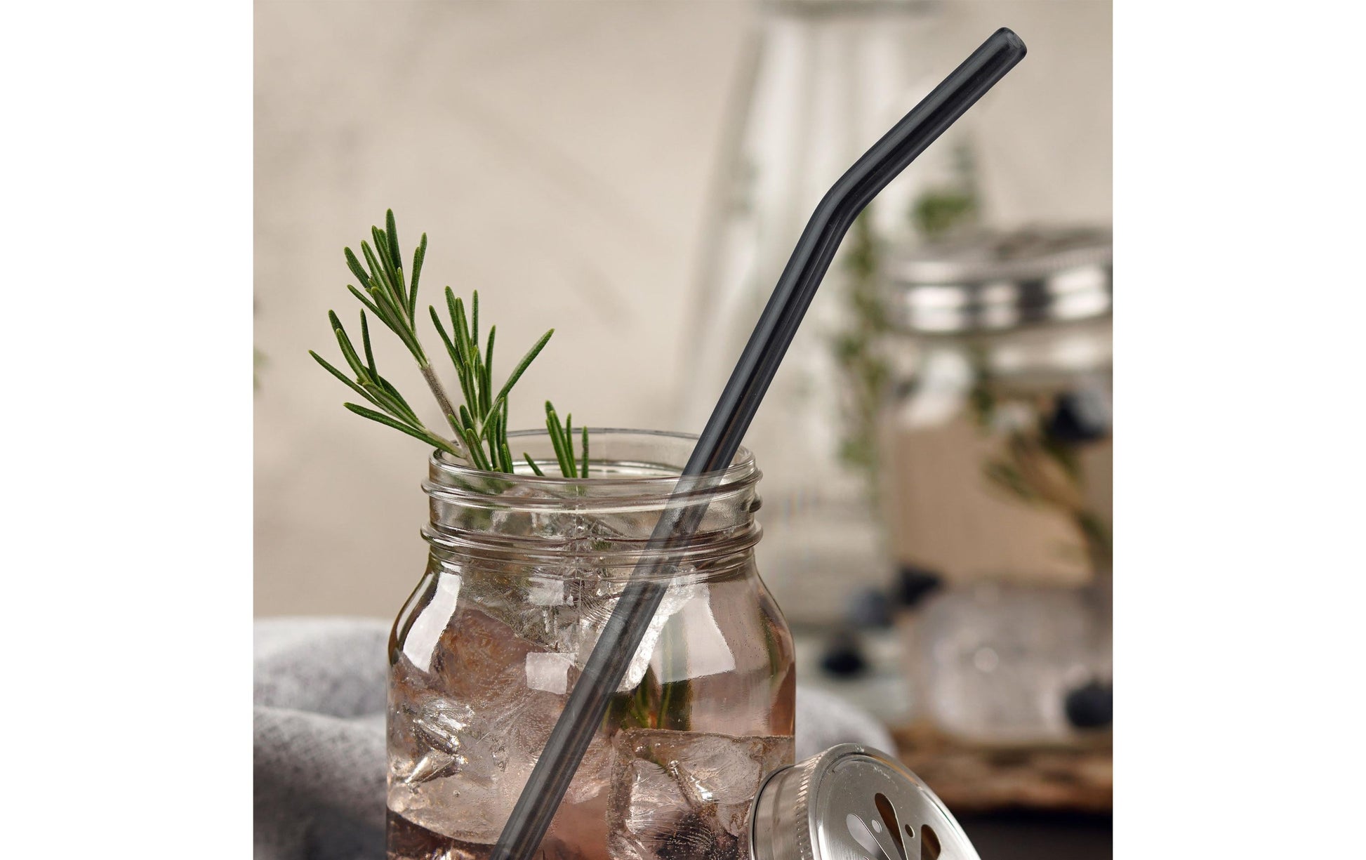Fackelmann Trinkhalme – Ø 0,8 cm, 23,5 cm, Glas, 4 Stk., inkl. Bürste
