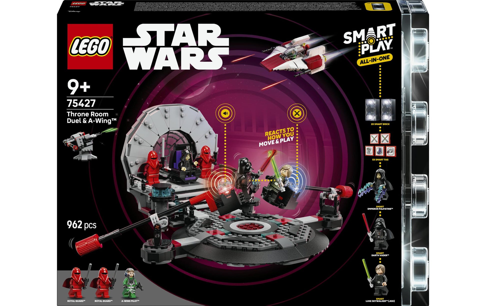 LEGO Star Wars 75427 A-Wing Duell im Thronsaal Set – 962-teilig – 37,8×7,1×48 cm – ab 9 J.