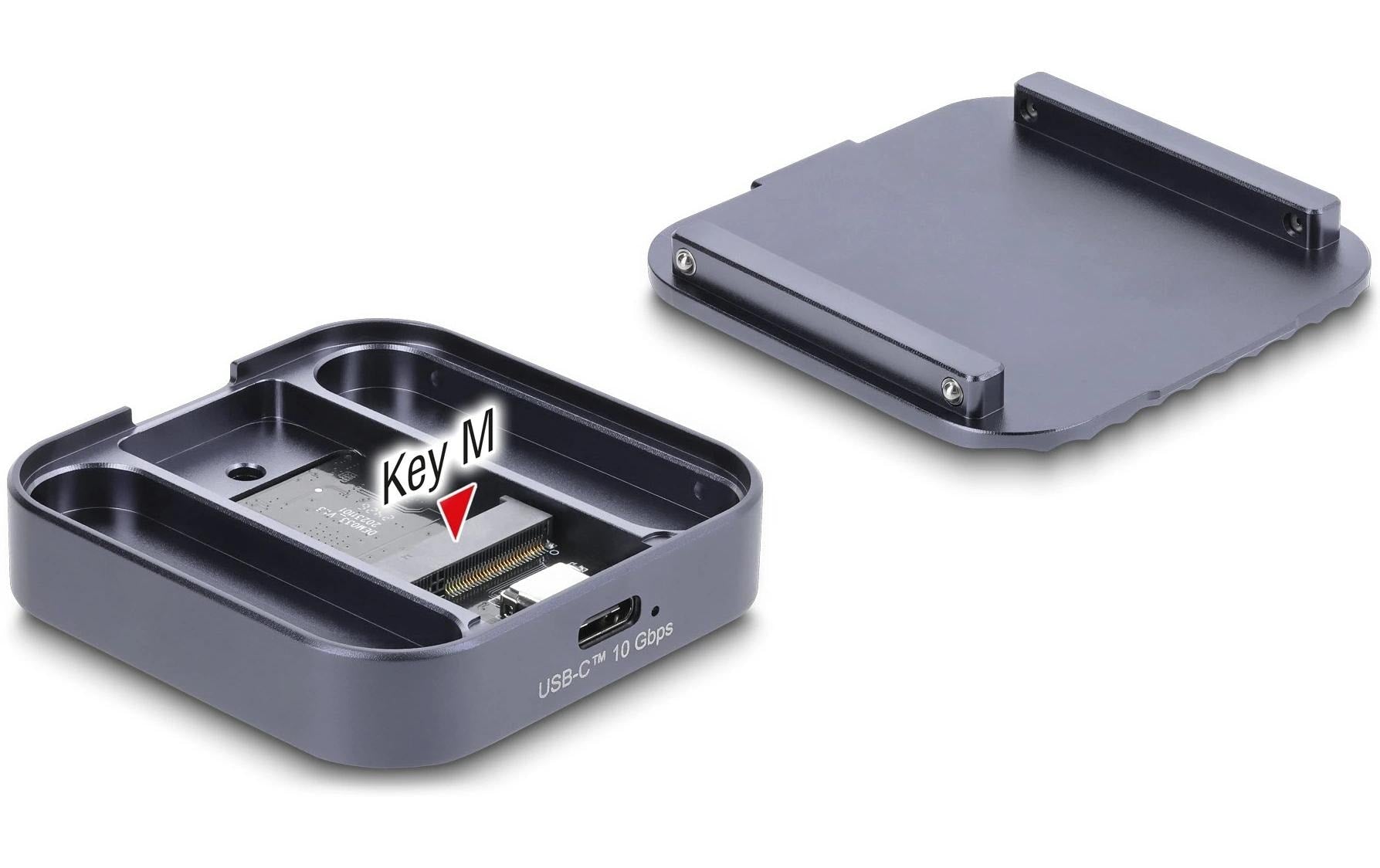 DeLOCK Magnetisches SSD-Gehäuse – 1-Bay-Gehäuse – USB-C 10 Gbps, für M.2 (Key-M), 1×M.2