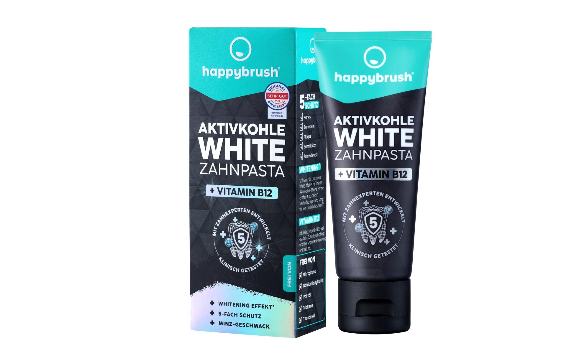 Happybrush Zahnpasta – mit Fluorid, Whitening – 75 ml
