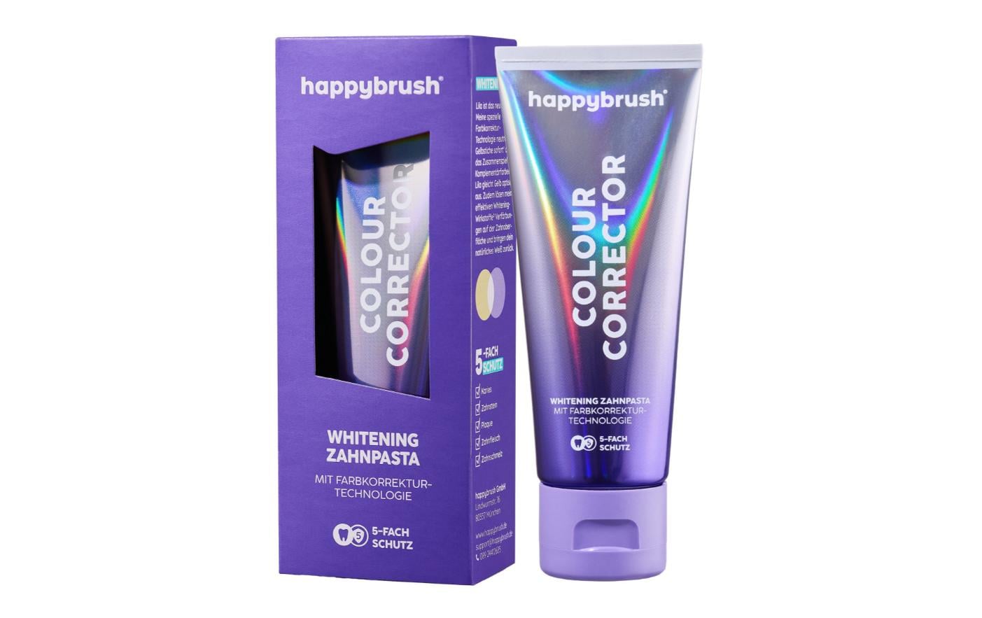 Happybrush Zahnpasta – mit Fluorid, aufhellend – 75 ml