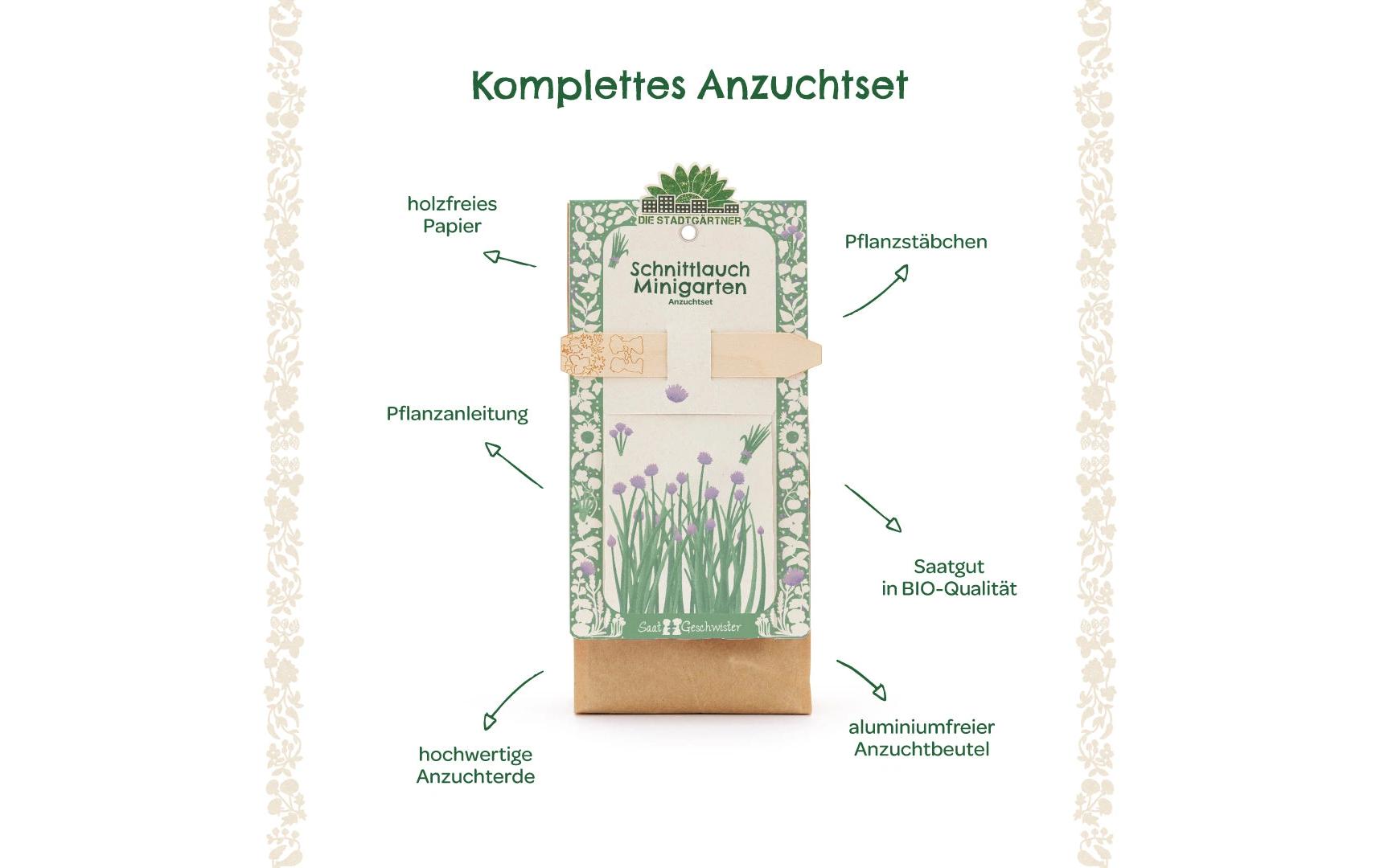 Die stadtgärtner Anzuchtsset – Schnittlauch – Bio, Mehrfarbig