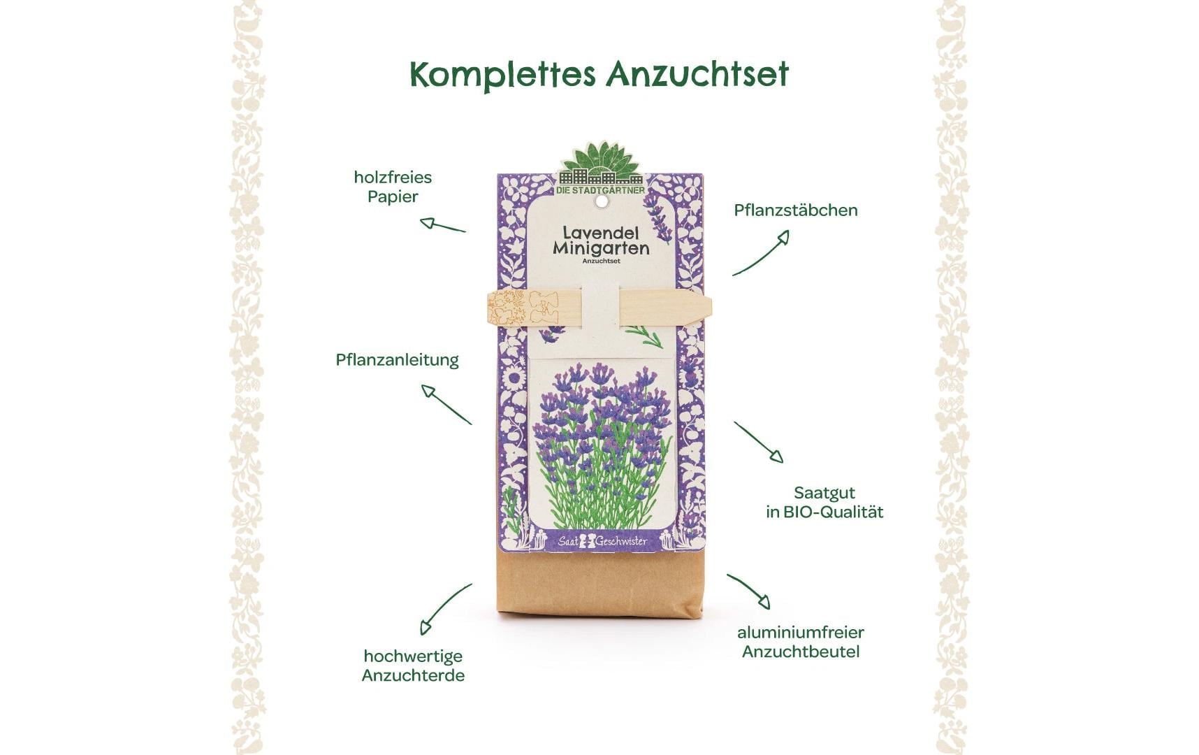 Die stadtgärtner Anzuchtsset – Lavendel (Bio) – Mehrfarbig