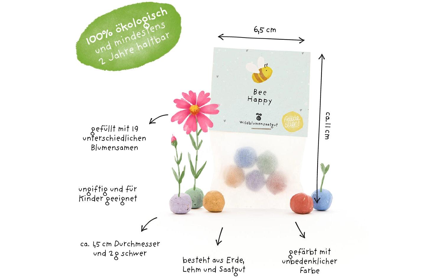 Die stadtgärtner Blumenmurmeln – Bee Happy – Beige