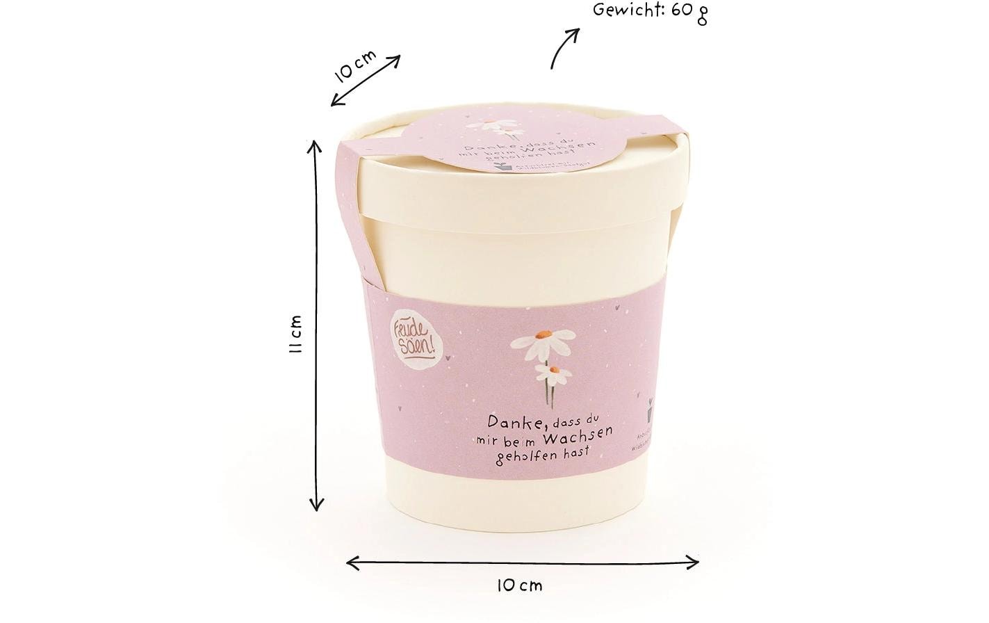 Die stadtgärtner Blumengruss-Becher – für Abschied, Danke, Geburtstag – Beige