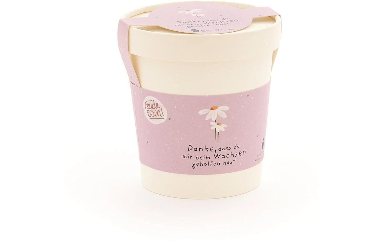 Die stadtgärtner Blumengruss-Becher – für Abschied, Danke, Geburtstag – Beige