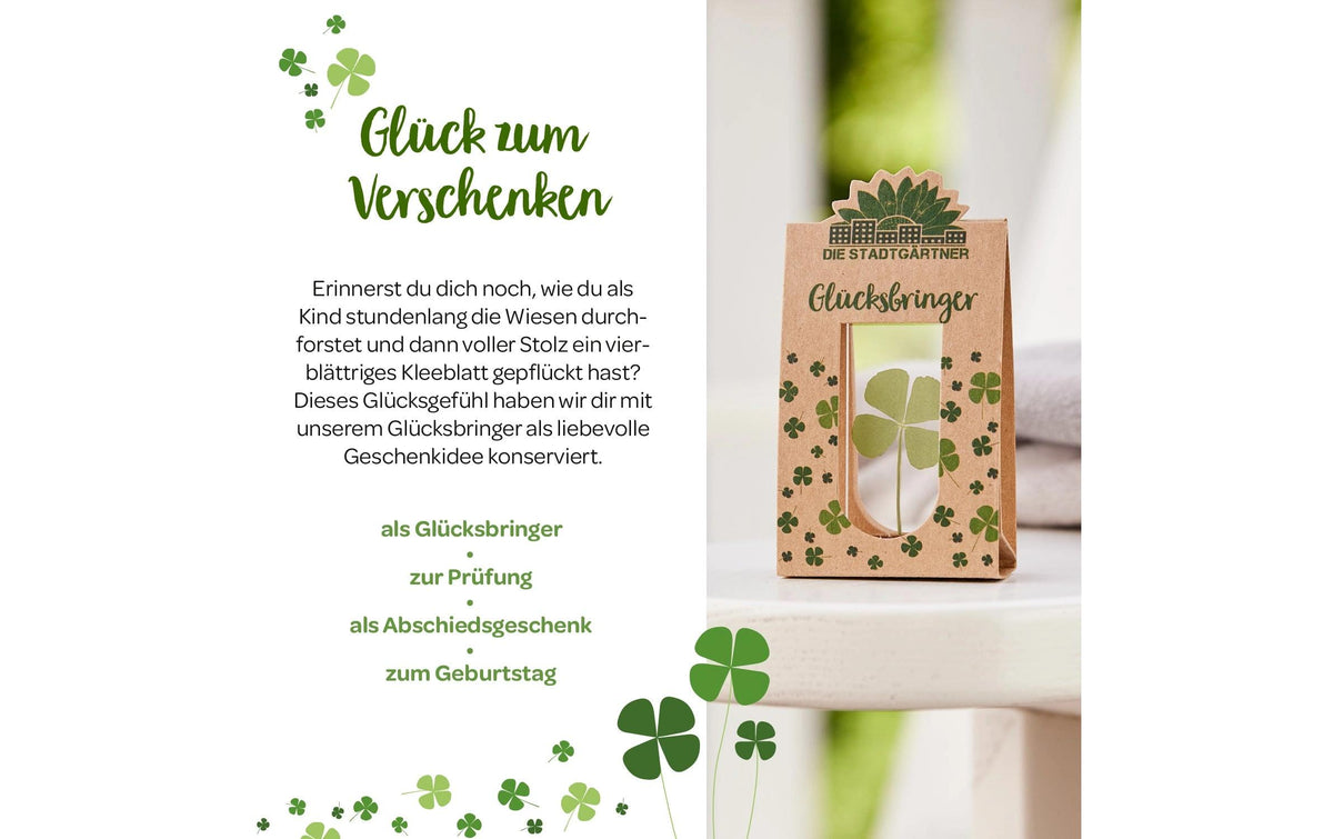 Die stadtgärtner Glücksbringer – Kleeblatt – Glas & Pappe, Mehrfarbig