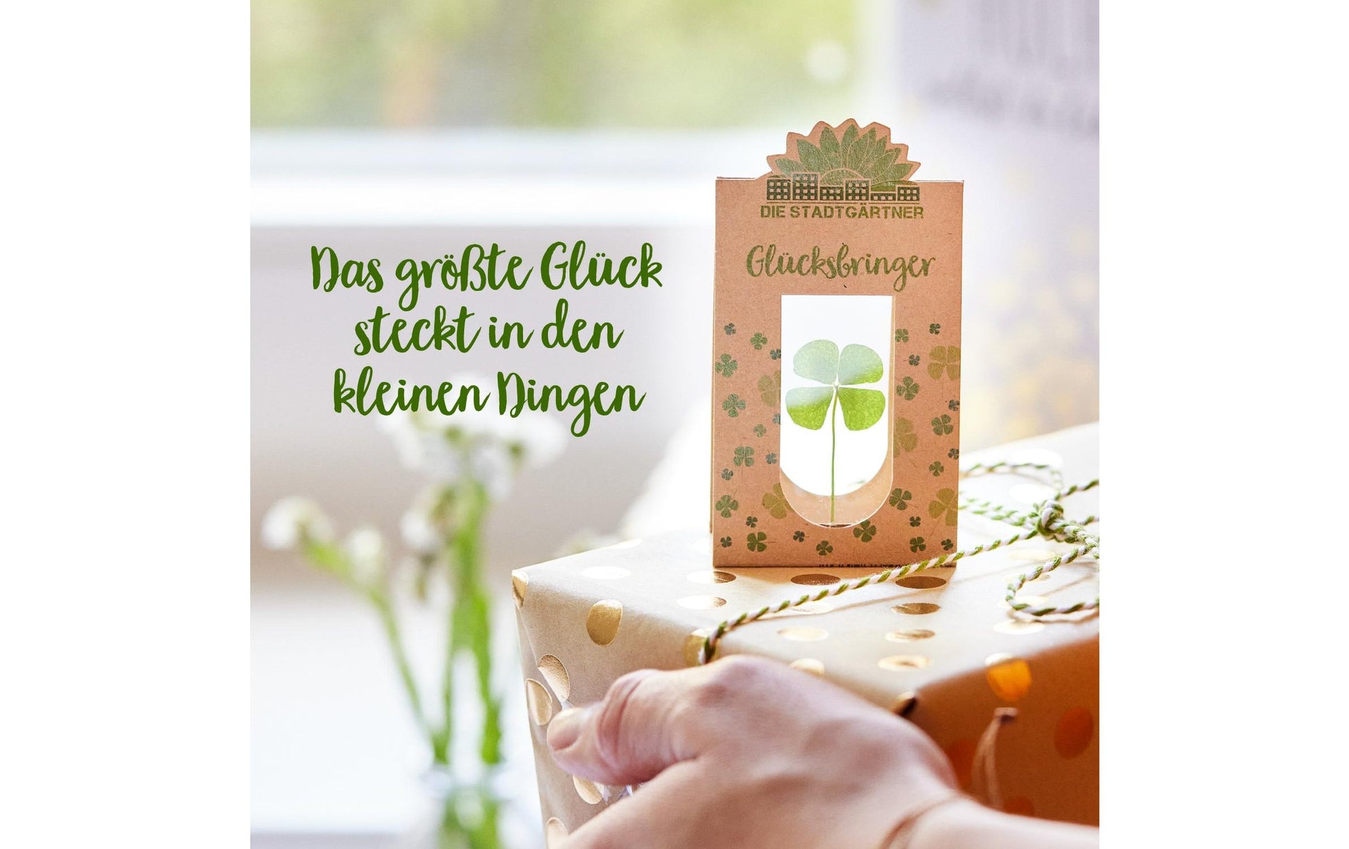 Die stadtgärtner Glücksbringer – Kleeblatt – Glas & Pappe, Mehrfarbig